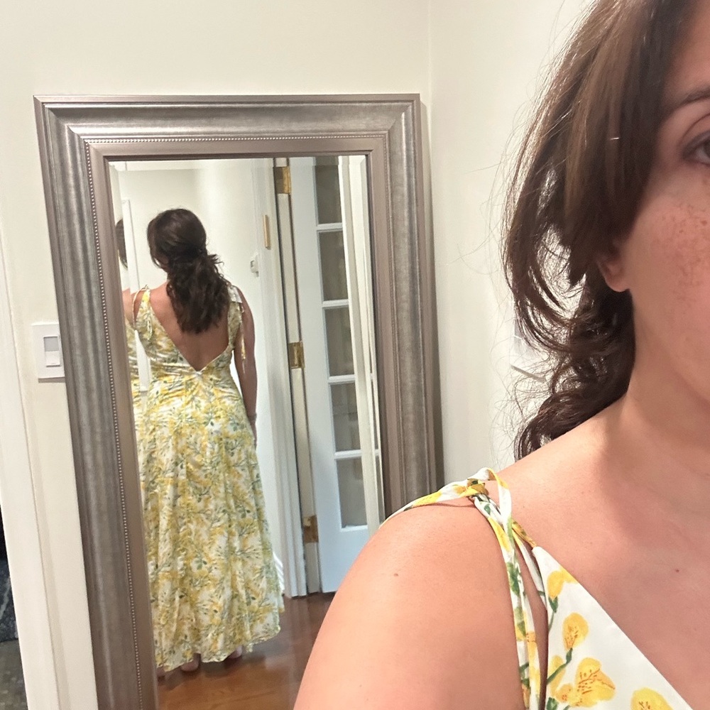Floral Yellow and Green Dress - Picture 3 of 3